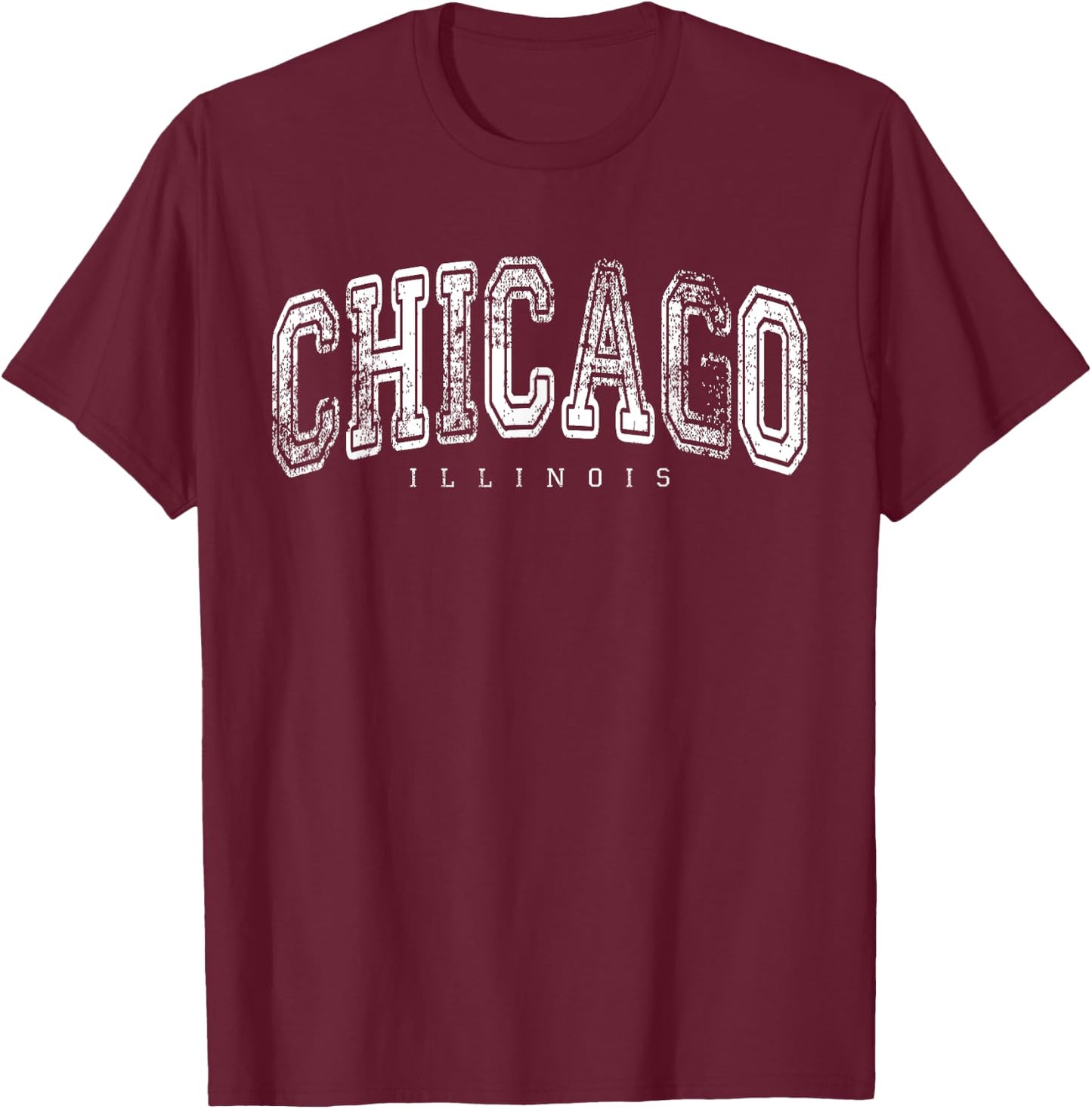 Chicago Illinois Vintage Retro US City State Travel T-Shirt - T-Shirt | Maroon