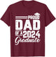 Proud Dad Of A 2024 Graduate Graduation Parents Papa Men T-Shirt - T-Shirt | Maroon