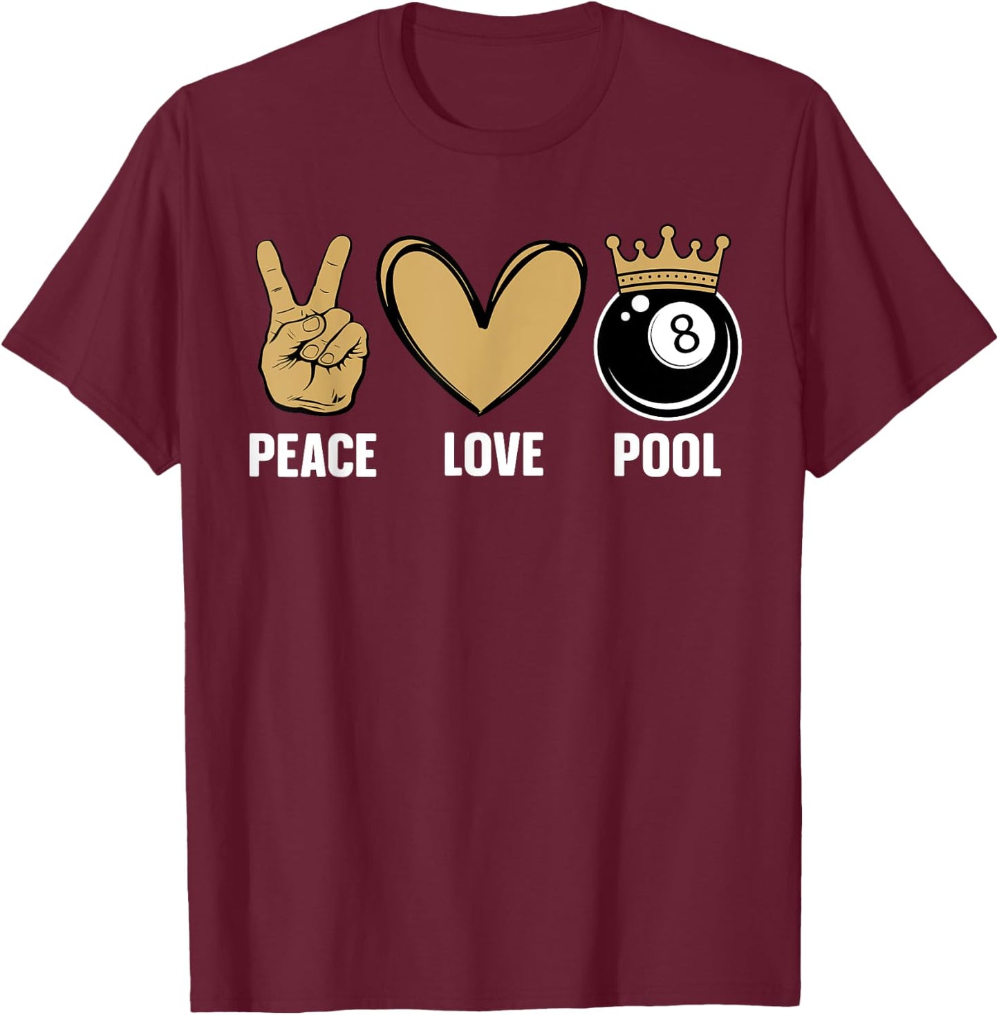 Cool Pool Design Women Billiards 8 Ball Pool Player T-Shirt - T-Shirt | Maroon