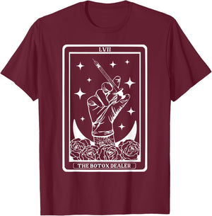 Botox Dealer Tarot Card Aesthetic Nurse Injector Lips T-Shirt - T-Shirt | Maroon