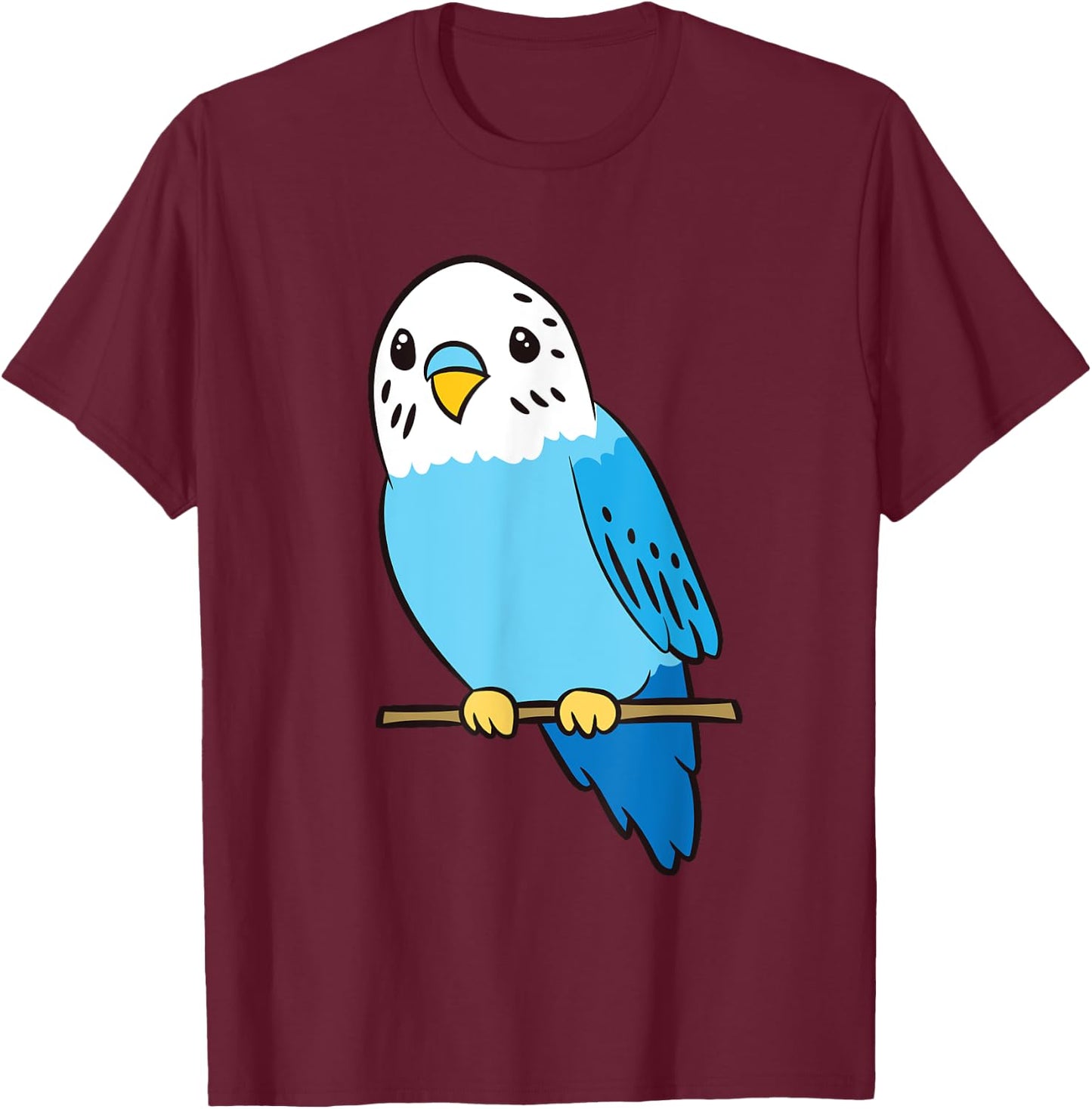 Budgie Bird Parakeet Cute Parakeet Blue T-Shirt - T-Shirt | Maroon