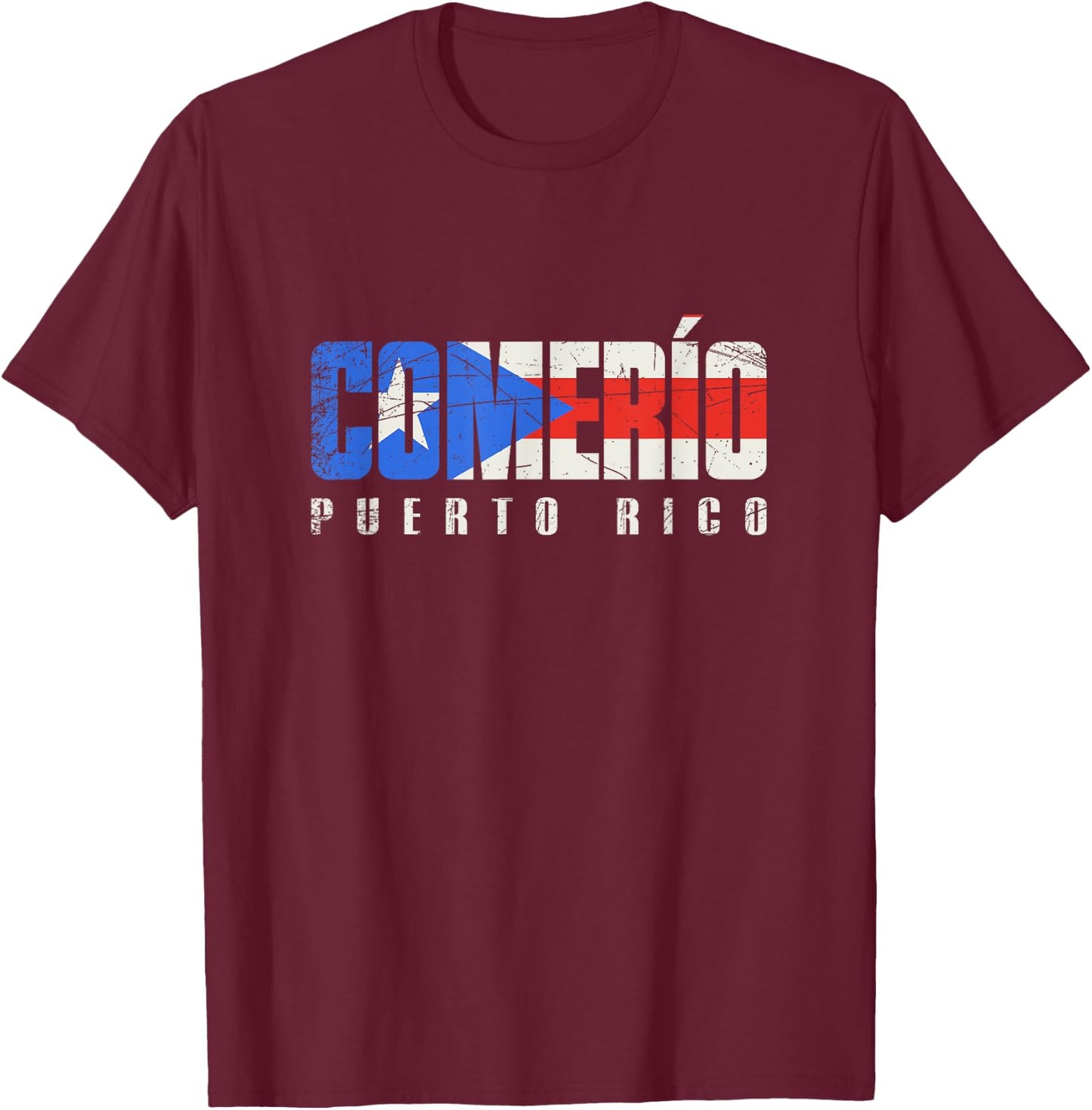 Comerío Puerto Rico, Puerto Rican flag T-Shirt - T-Shirt | Maroon