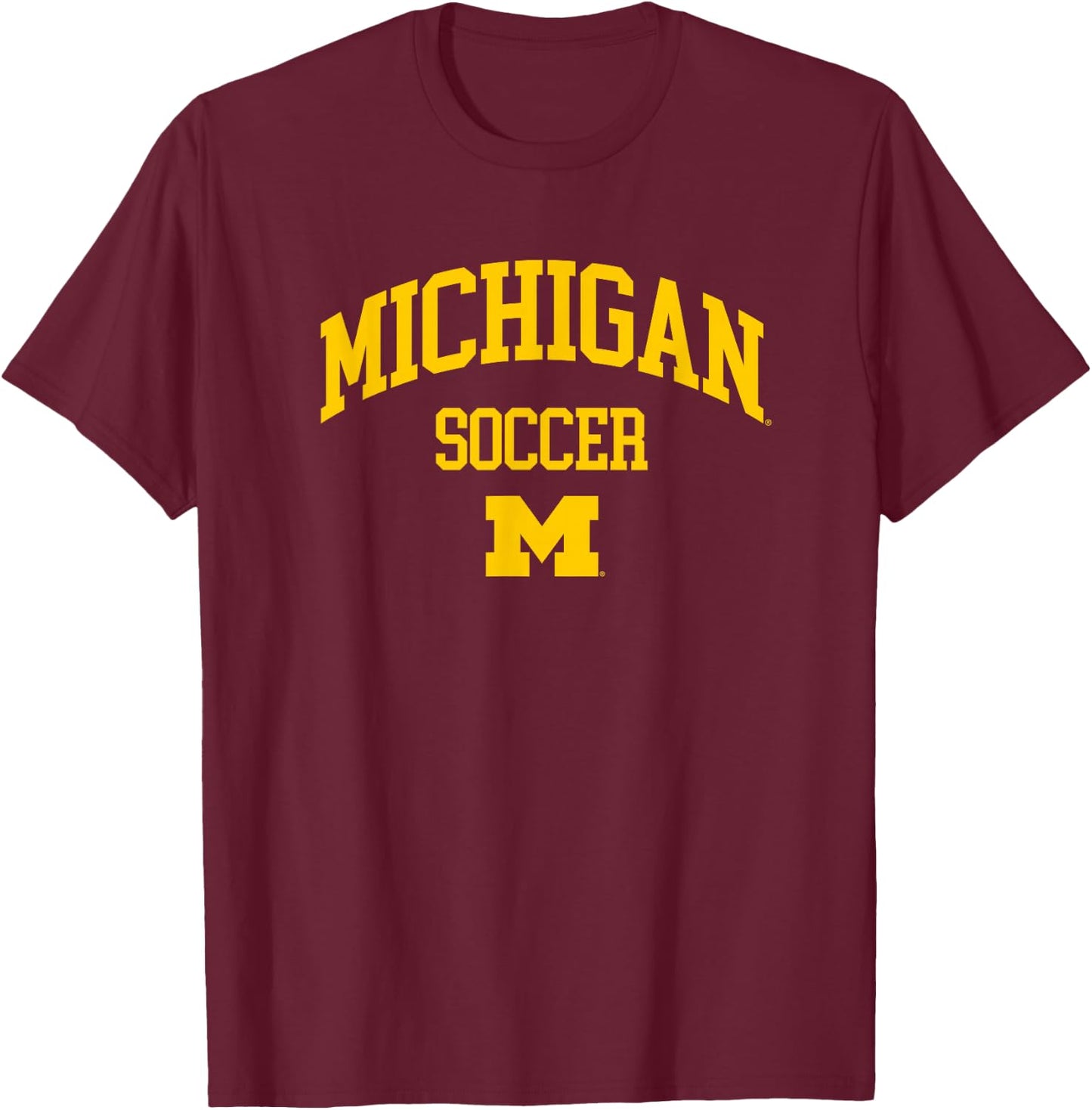 University of Michigan Wolverines U of M Soccer T-Shirt - T-Shirt | Maroon