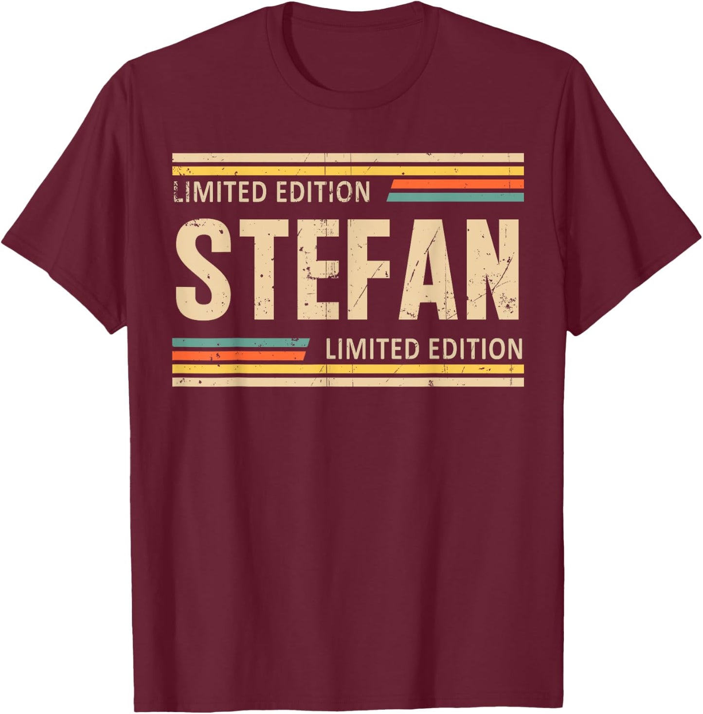 STEFAN Limited Edition Shirt STEFAN Name Personalized T-Shirt - T-Shirt | Maroon