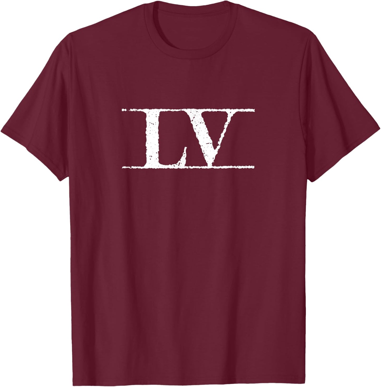 Roman Numeral 55 LV ~ with Lines T-Shirt - T-Shirt | Maroon