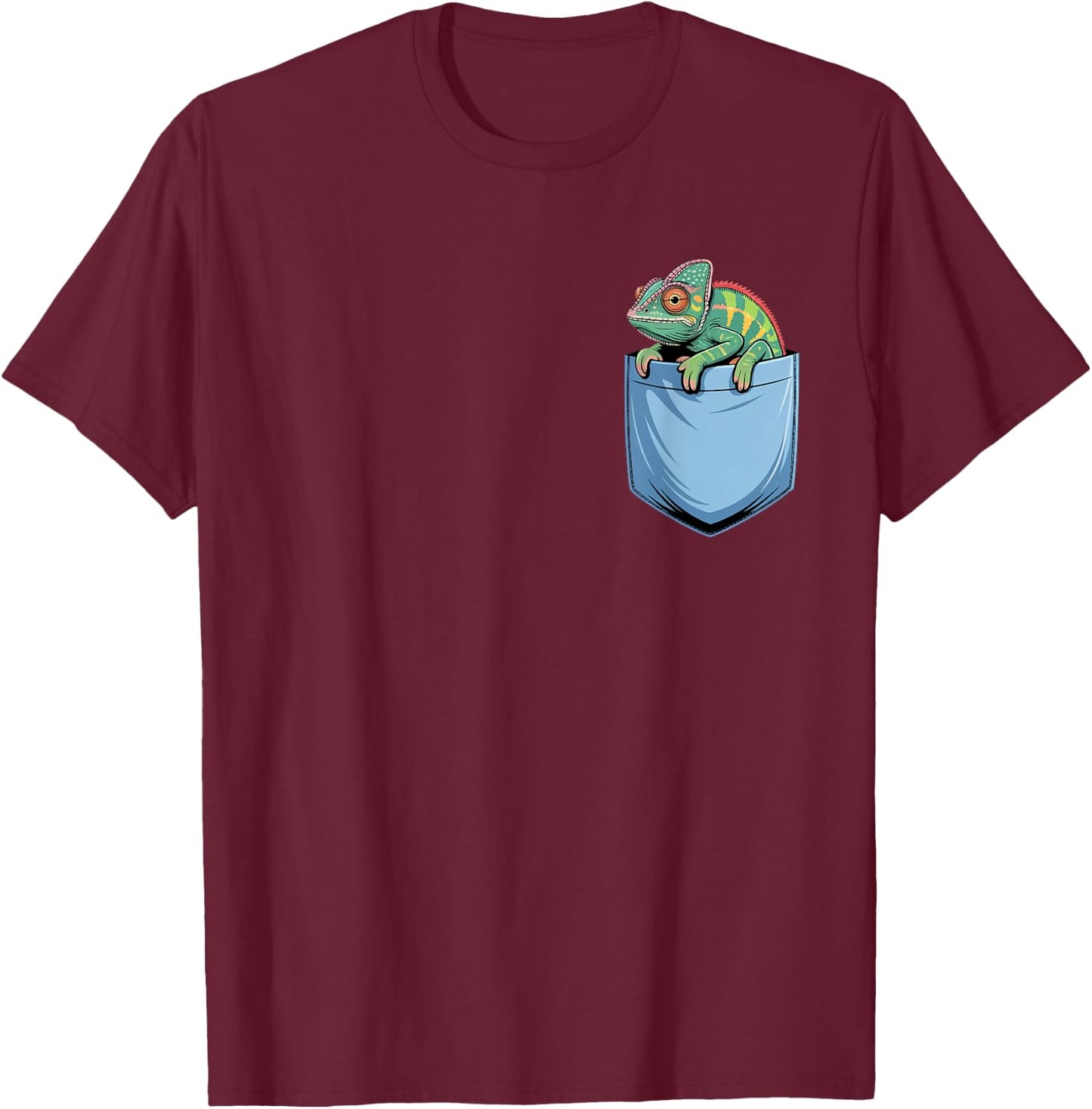 Cute Pocket Chameleon Lizard Lovers Herpetologist T-Shirt - T-Shirt | Maroon