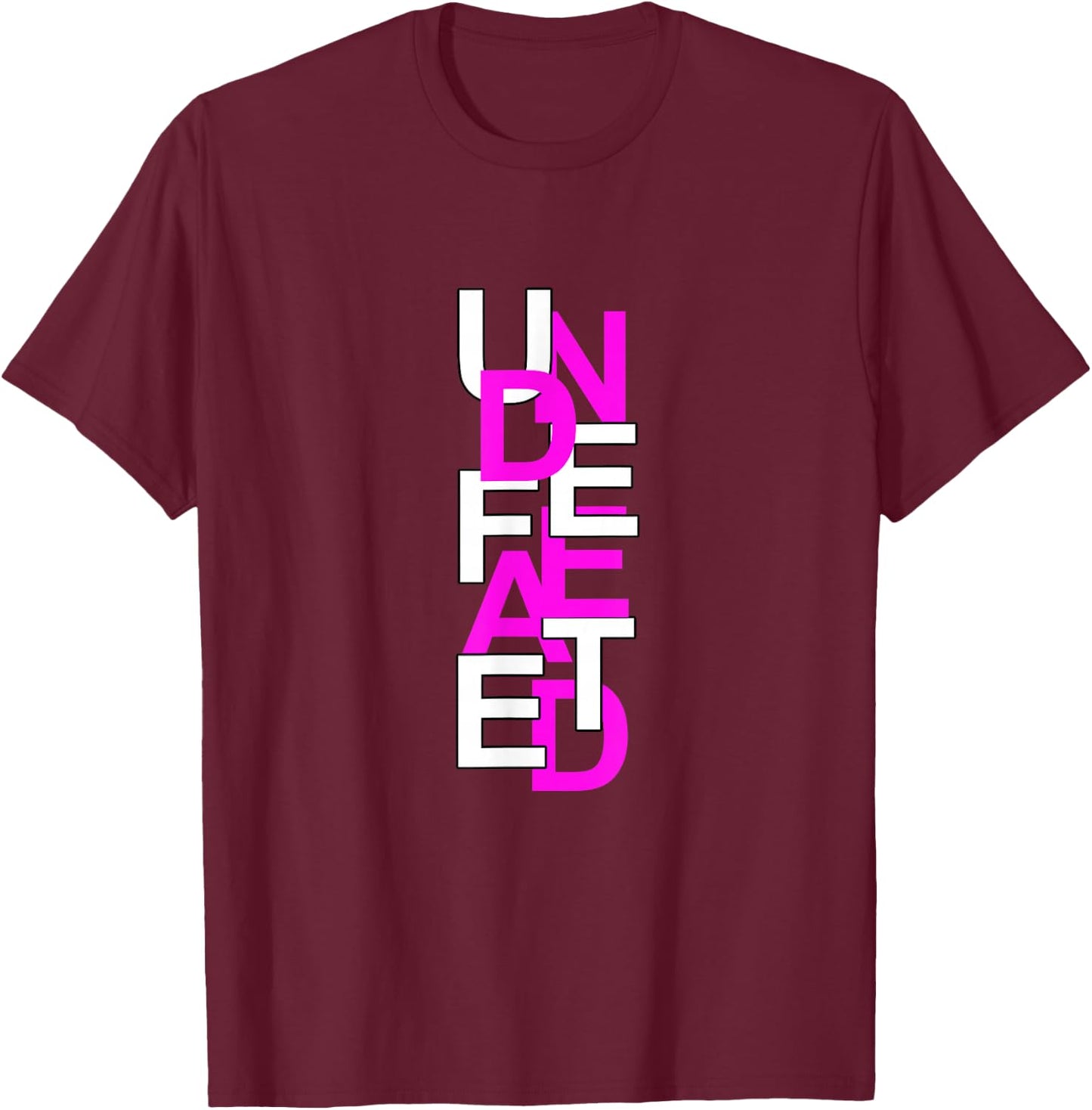 Pink Color Undefeated Pink Graphic T-Shirt - T-Shirt | Maroon