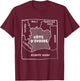 Hand drawn white line political map of Ivory Coast T-Shirt - T-Shirt | Maroon