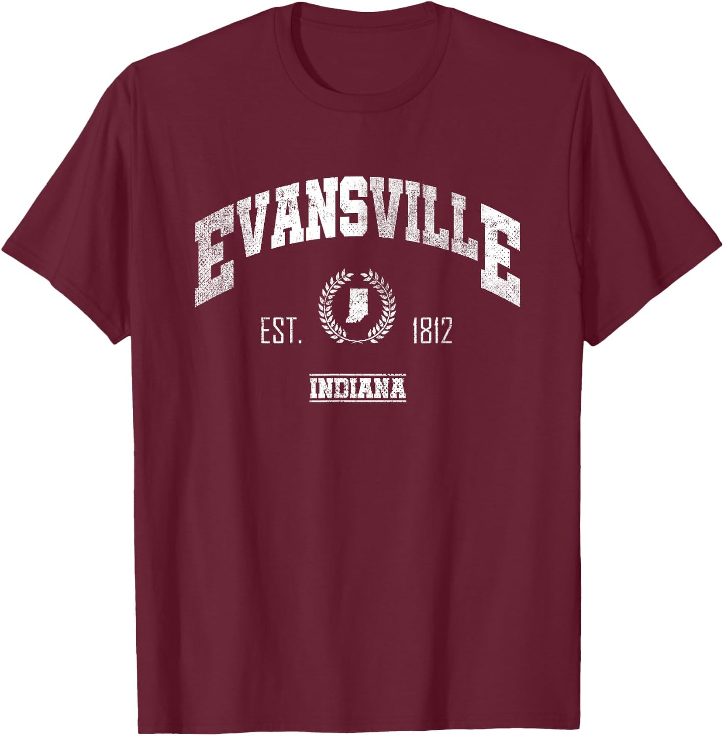Evansville IN | Indiana | Vintage Throwback T-Shirt - T-Shirt | Maroon