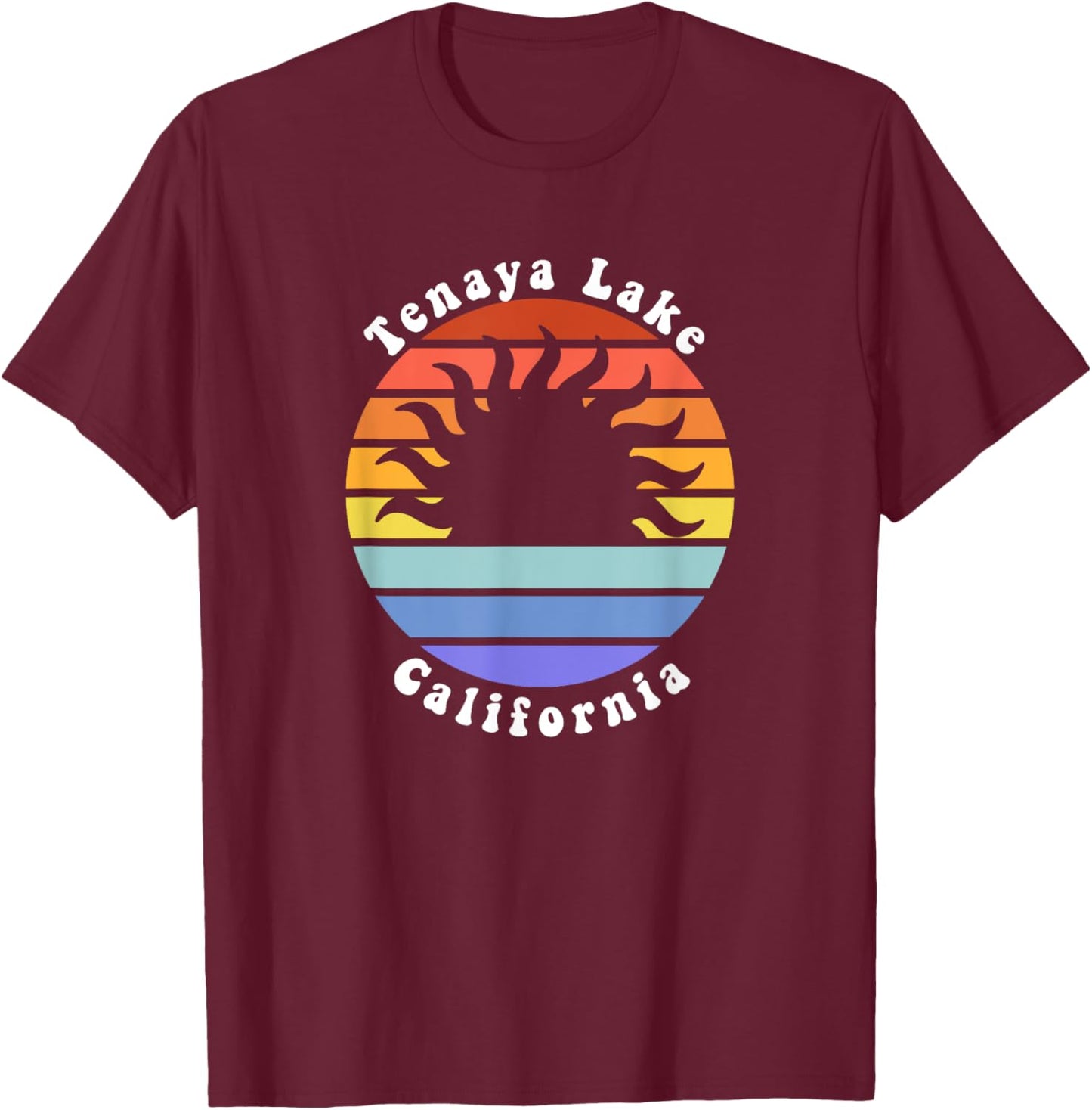 Tenaya Lake Lake California CA Sunrise Vacation Souvenir T-Shirt - T-Shirt | Maroon