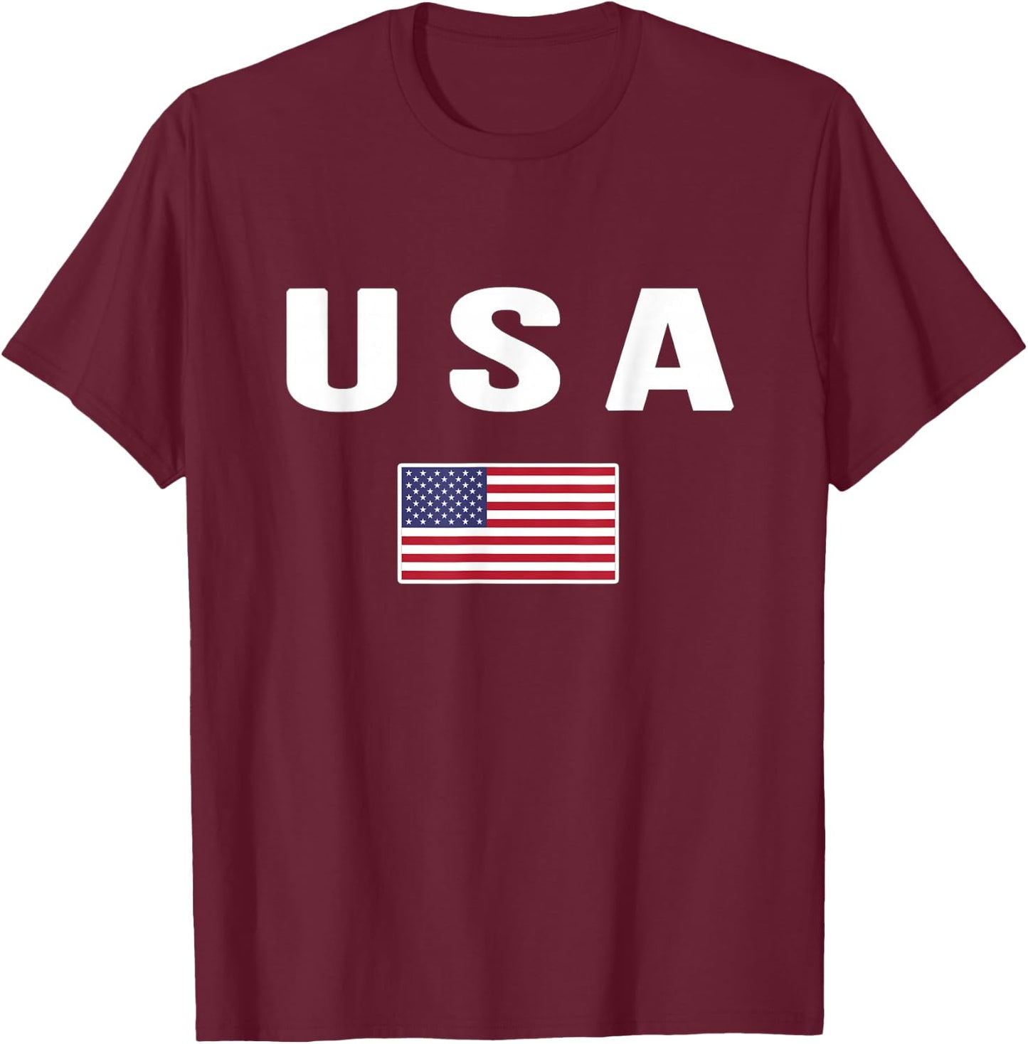 USA Flag Red White Blue Patriotic Design Women Kids T-Shirt - T-Shirt | Maroon