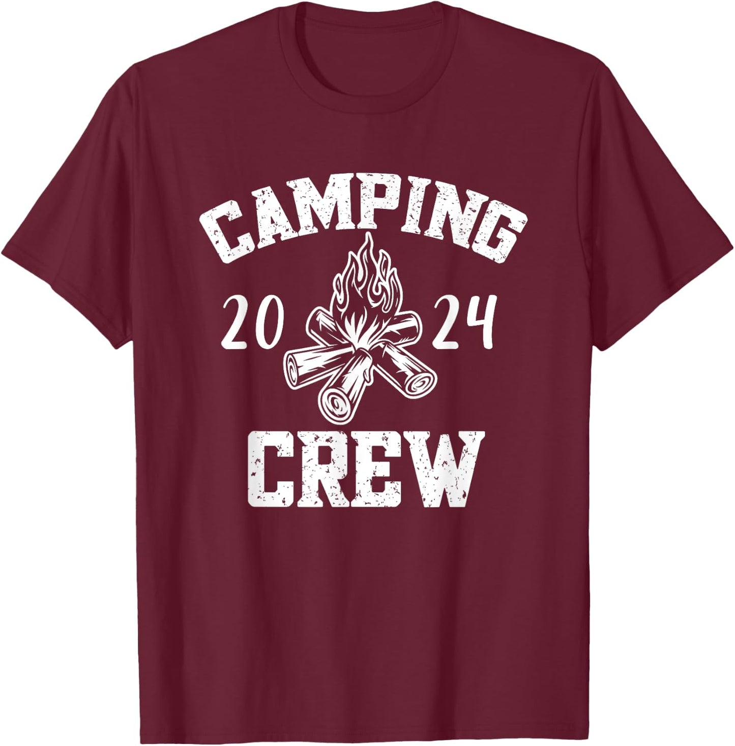 Camper Road Trip Family Matching Group Camping Crew 2024 T-Shirt - T-Shirt | Maroon