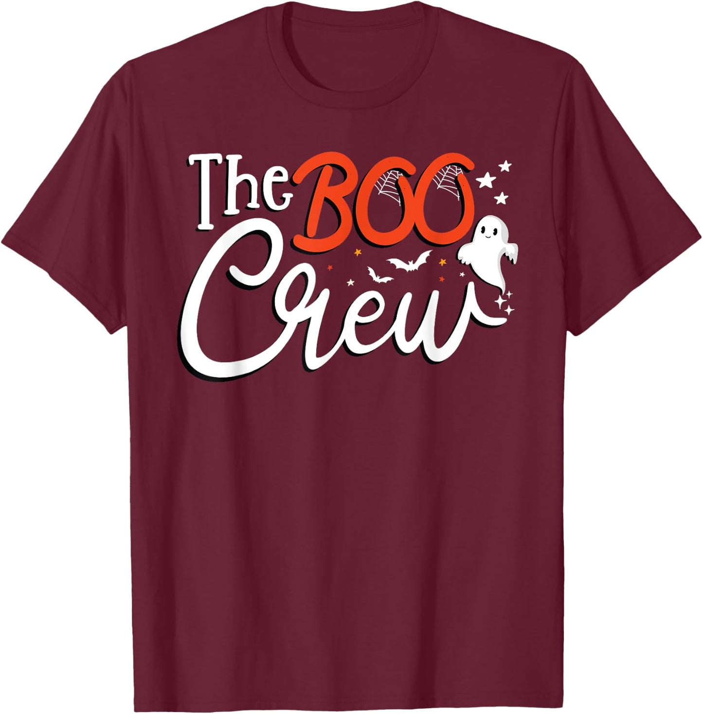 The Boo Crew A Ghost Vibes Group Matching Halloween Costume T-Shirt - T-Shirt | Maroon
