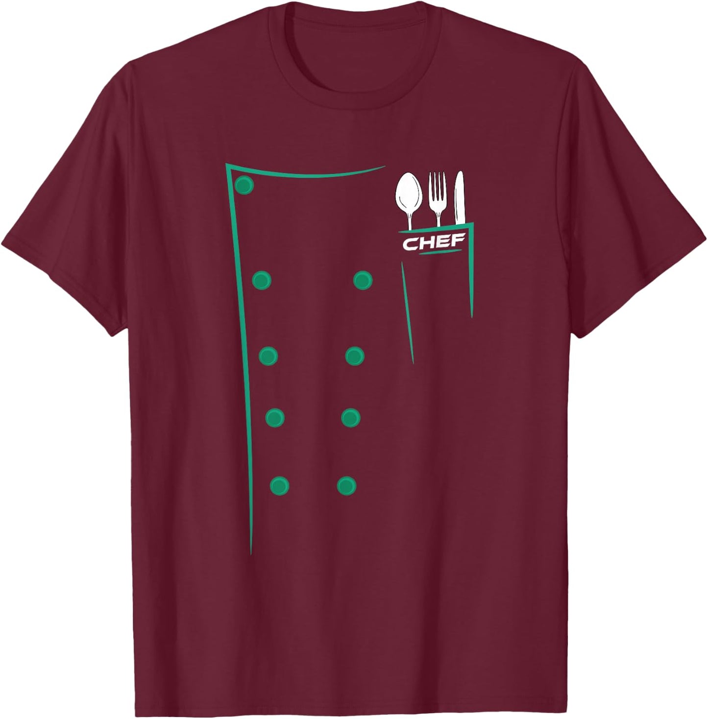 Chef Culinary Utensils Design Outfit T-Shirt - T-Shirt | Maroon