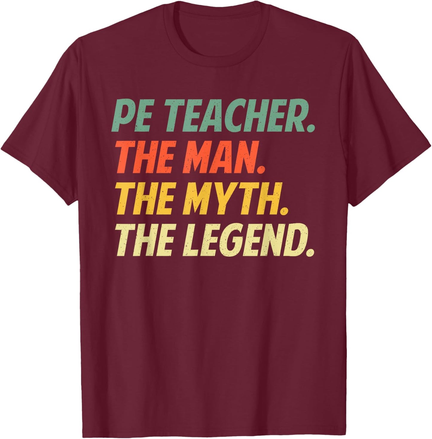 Cool PE Teacher Art Boys Physical Education Teacher T-Shirt - T-Shirt | Maroon