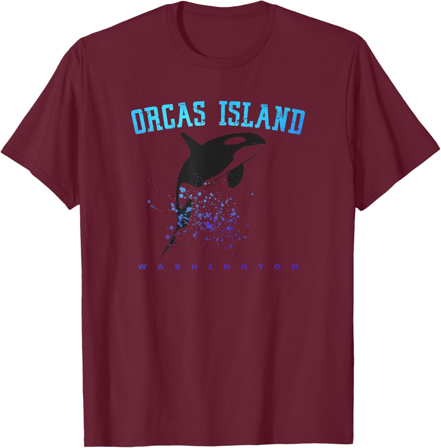 ORCAS ISLAND WASHINGTON Killer Whale Dolphin Lover Souvenir T-Shirt - T-Shirt | Maroon