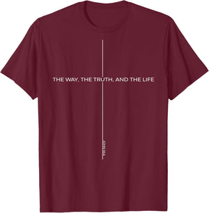 Jesus is King, The Way The Truth The Life, Design on Back T-Shirt - T-Shirt | Maroon