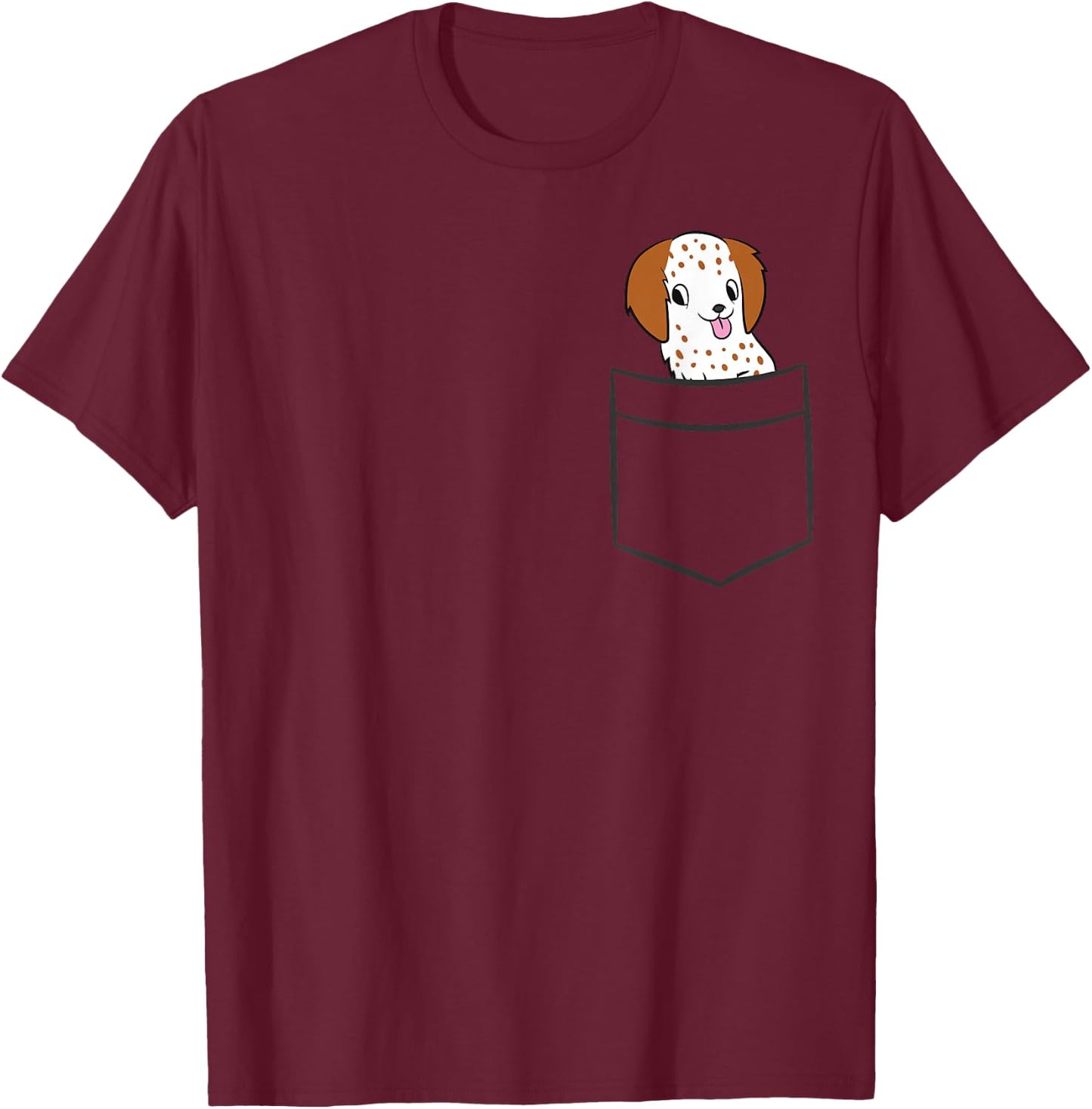 English Setter Dog In Pocket Funny English Setter T-Shirt - T-Shirt | Maroon