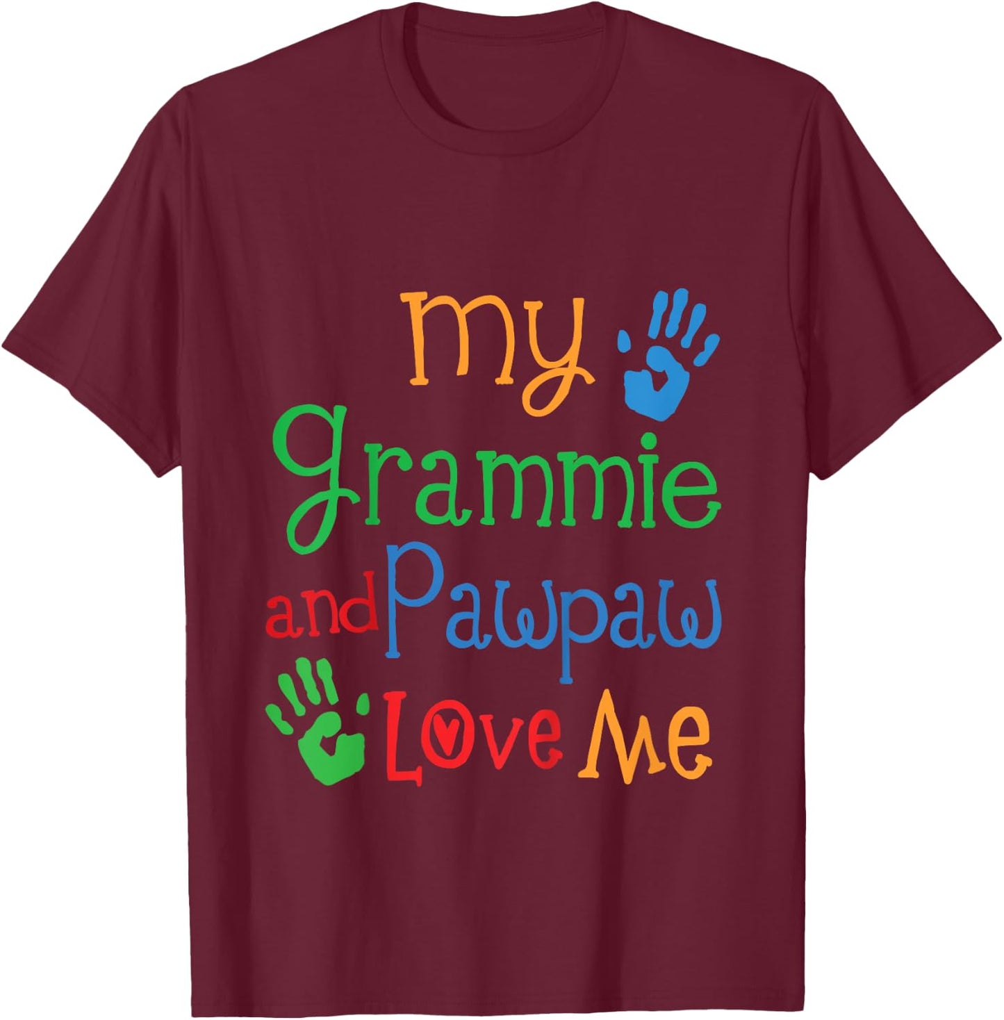 Kids Grammie And Pawpaw Love Me Grandchild T-Shirt - T-Shirt | Maroon