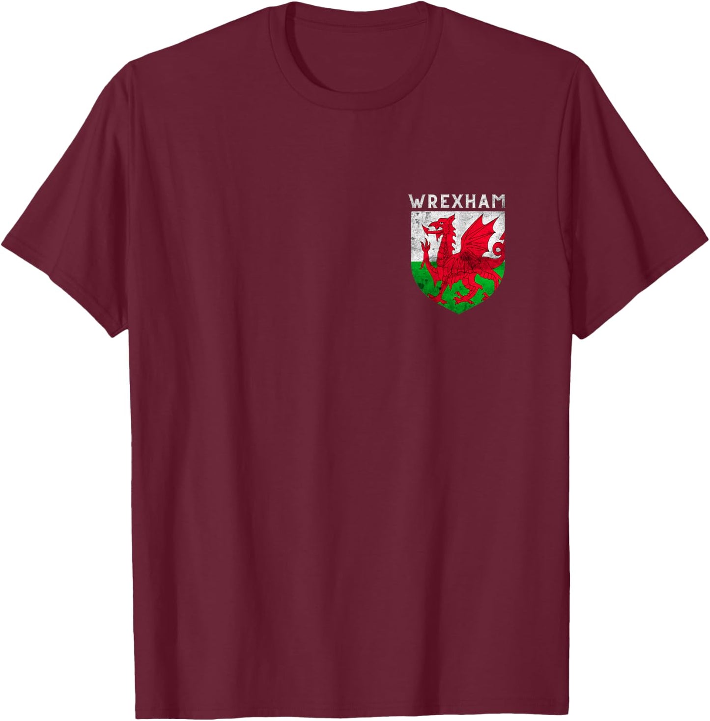 Wrexham Gifts Wales Welsh Flag Dragon Apparel Souvenirs T-Shirt - T-Shirt | Maroon