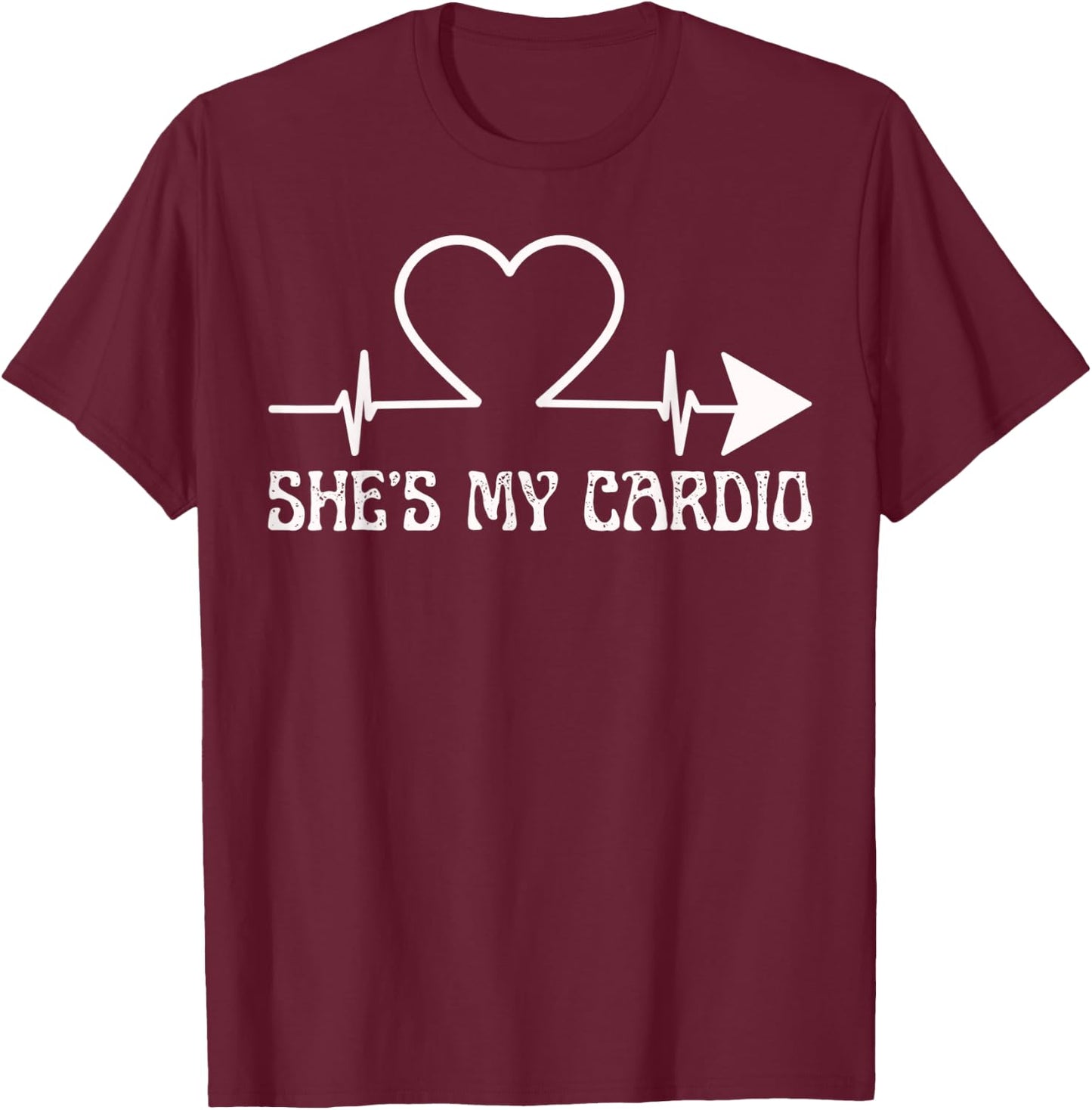 She's My Cardio Matching Couple Lovers T-Shirt - T-Shirt | Maroon