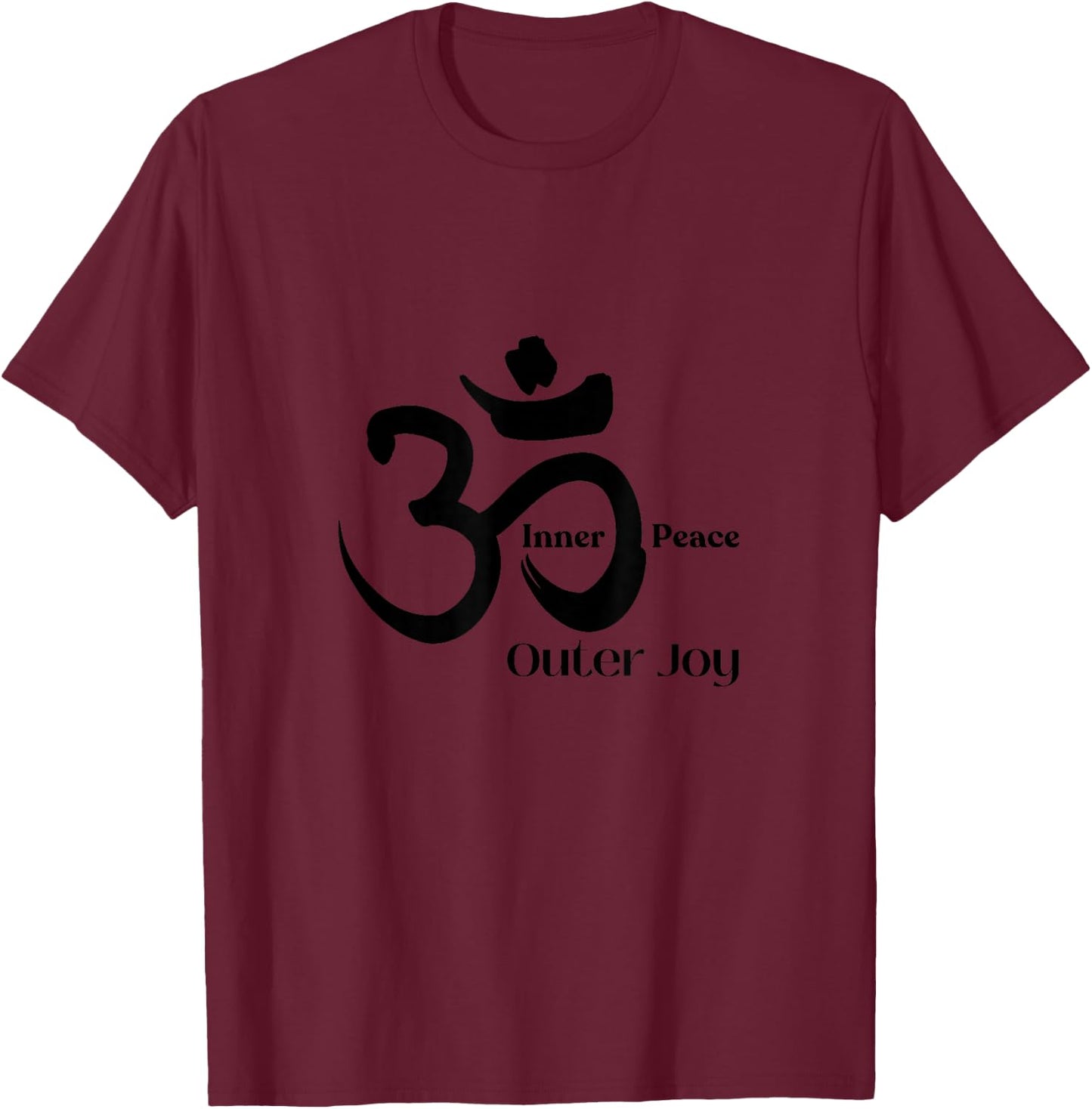 Ohm, Om Inner Peace Outer Joy, Meditation, Zen Inspirational T-Shirt - T-Shirt | Maroon
