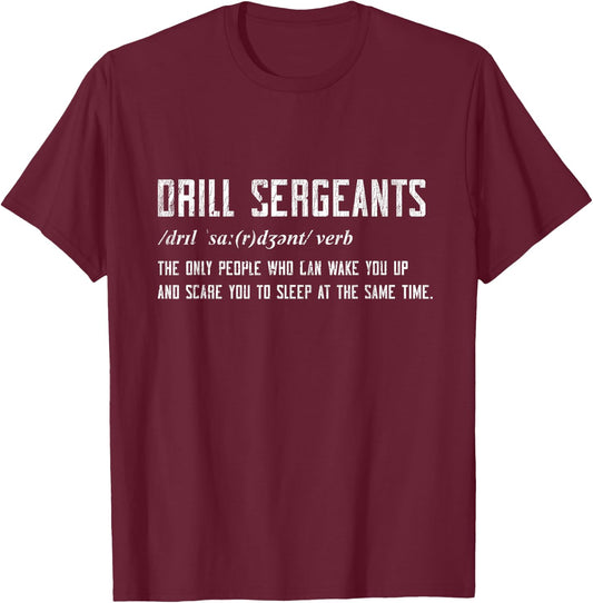 Drill Sergeant Military Drill Team Veteran Bootcamp Gifts T-Shirt - T-Shirt | Maroon