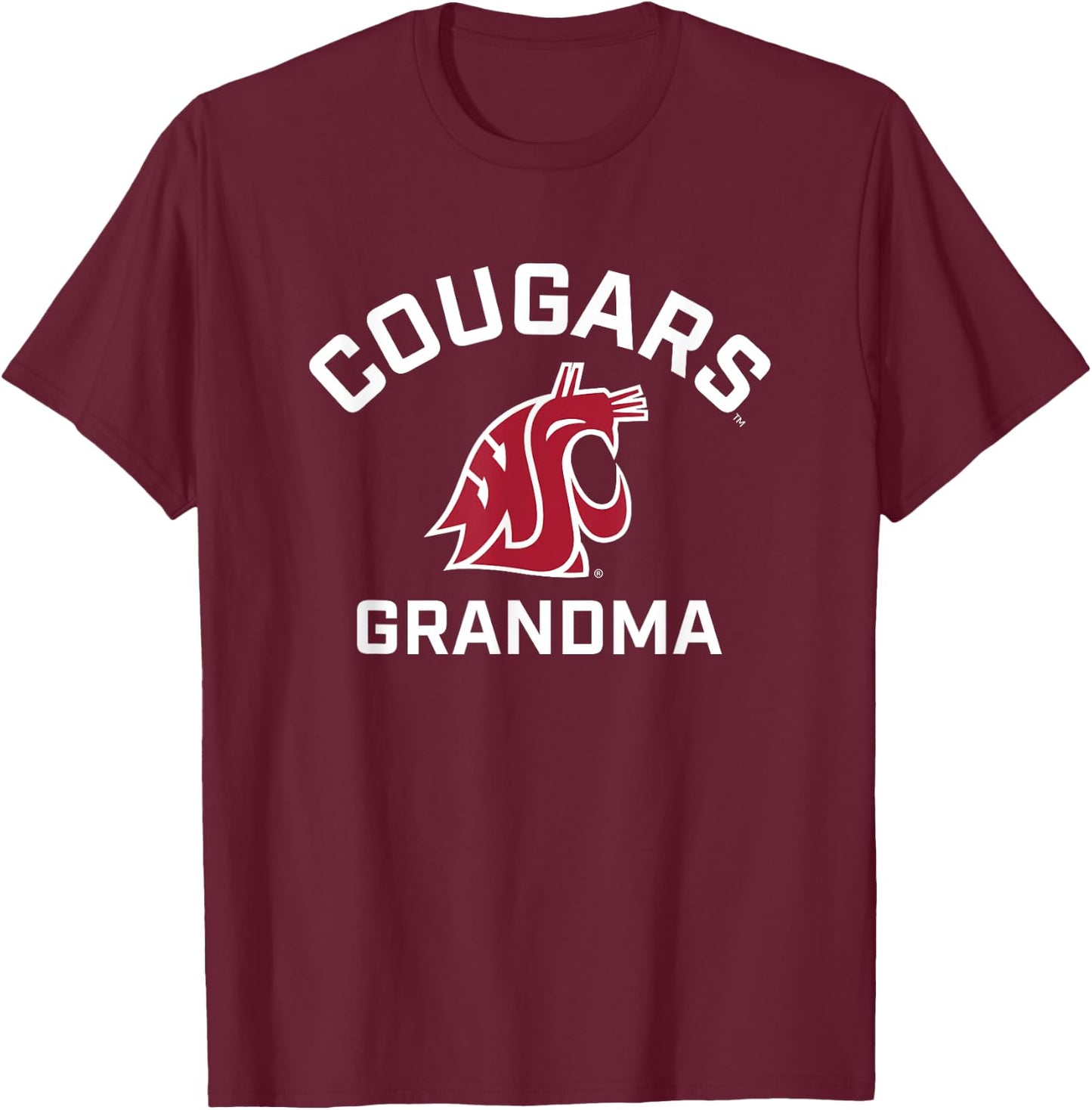 Washington State University Cougars Arched Grandma T-Shirt - T-Shirt | Maroon