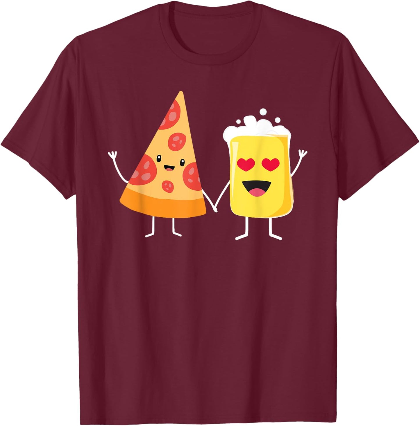 Pizza & Beer Lovers - Pizza and Beer T-Shirt - T-Shirt | Maroon