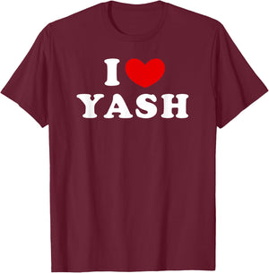 I Love Yash, I Heart Yash T-Shirt - T-Shirt | Maroon