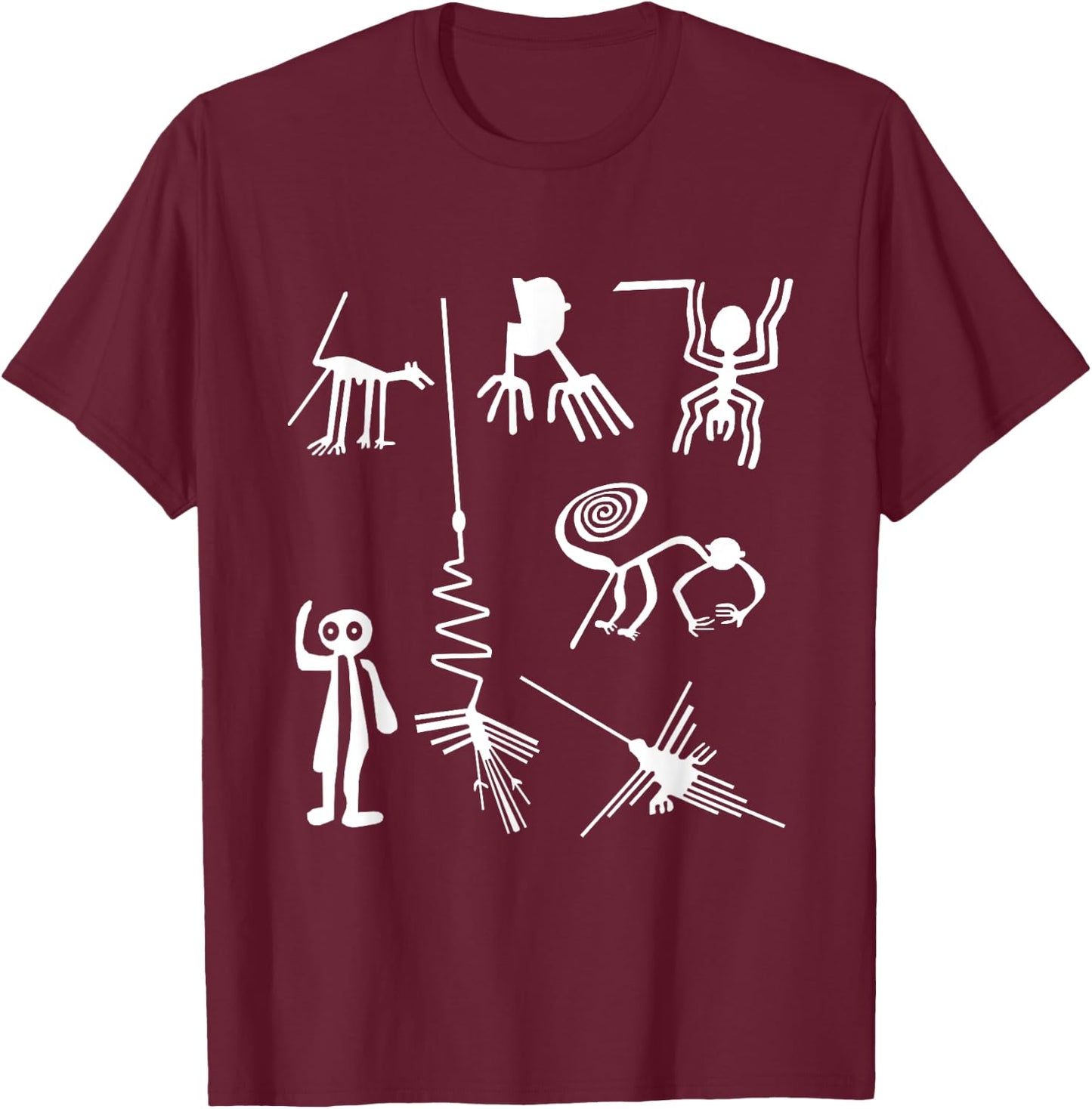 Ancient Nazca Lines T-Shirt - T-Shirt | Maroon