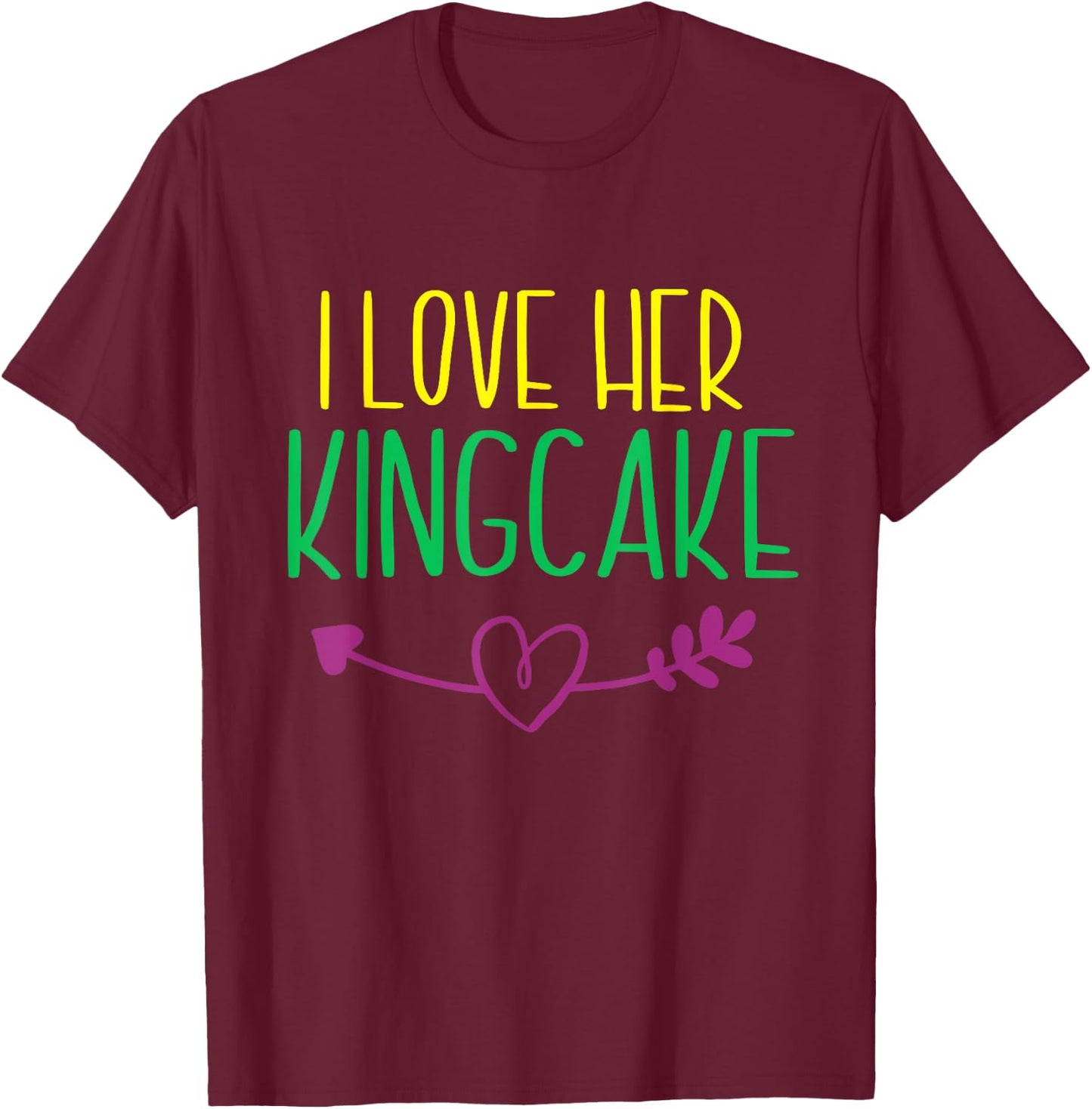 I Love His Crawfish Mardi Gras Funny Masquerade Party Couple T-Shirt - T-Shirt | Maroon