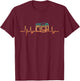 Photographer Heartbeat Retro Camera Photography Cameraman T-Shirt - T-Shirt | Maroon