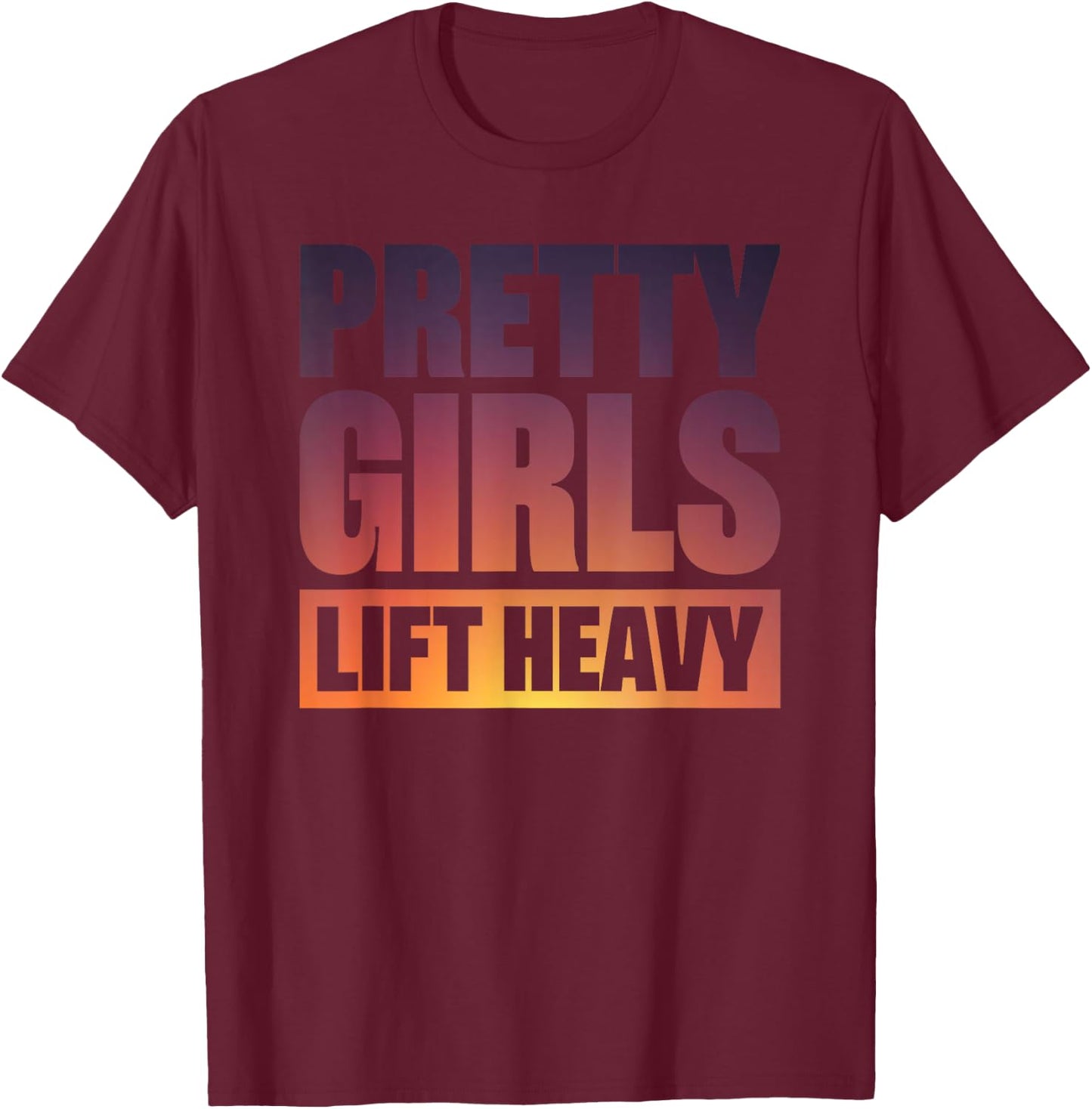 Weightlifting Fitness Gym Girl Powerlifter Women's Black Short Sleeve Modern Classic Regular Fit T-Shirt - T-Shirt | Maroon