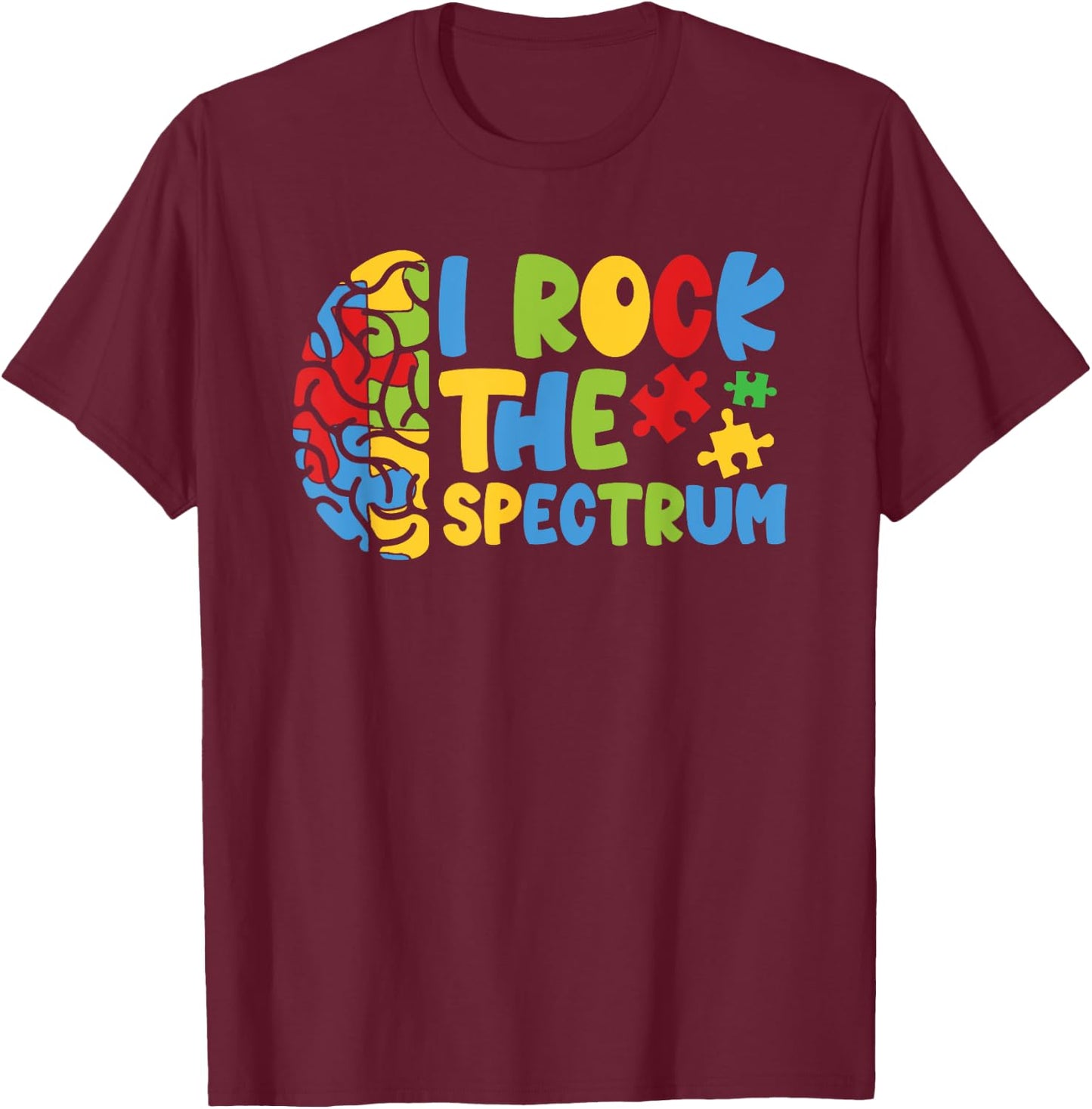 Autistic Autism Awareness Boys Toddler I Rock The Spectrum T-Shirt - T-Shirt | Maroon