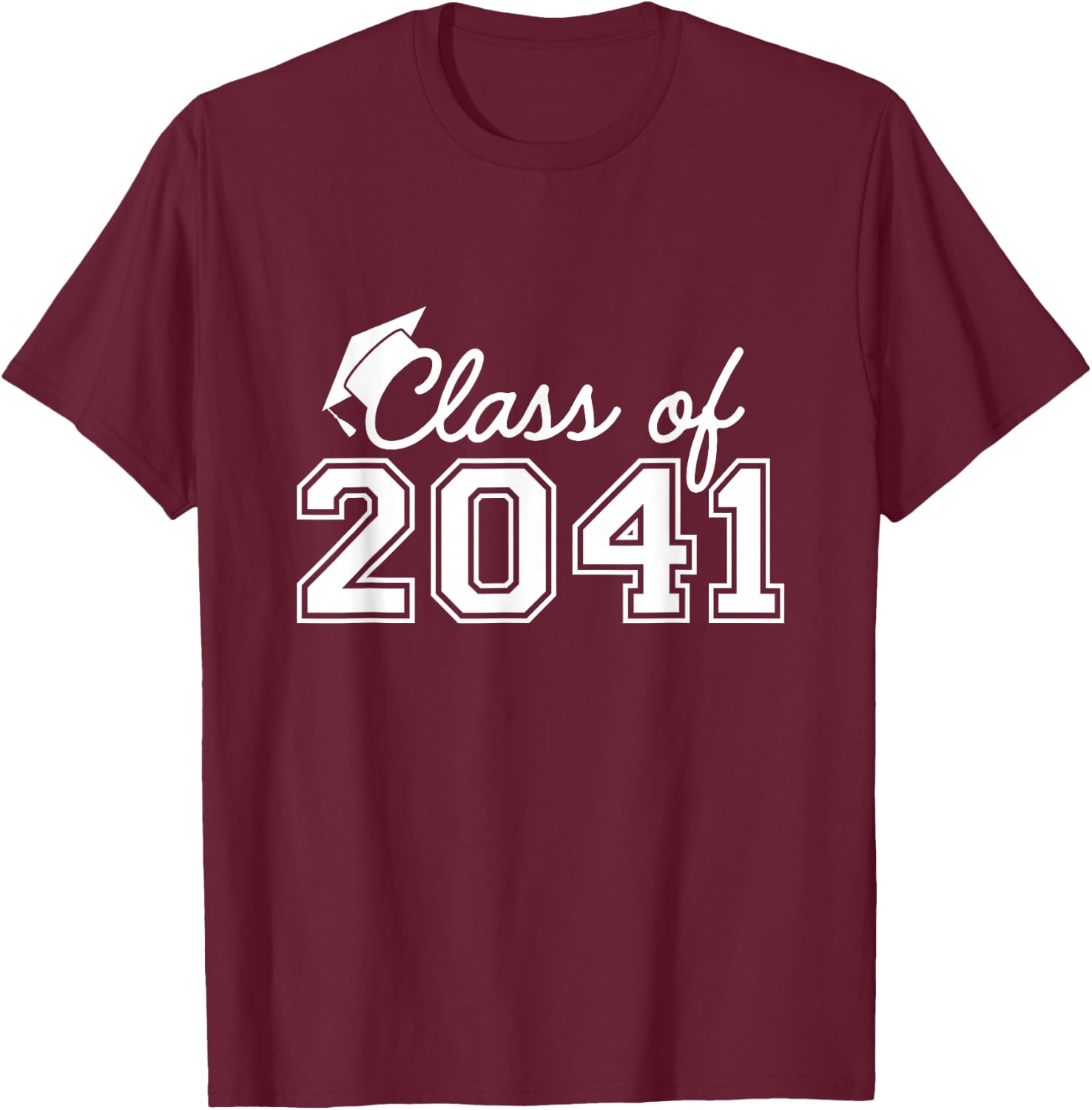 Class Of 2041 Grow With Me Graduation First Day of School T-Shirt - T-Shirt | Maroon