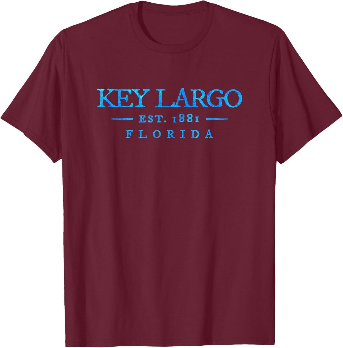 Key Largo Florida Retro Colorful Text Vacation Souvenir T-Shirt - T-Shirt | Maroon