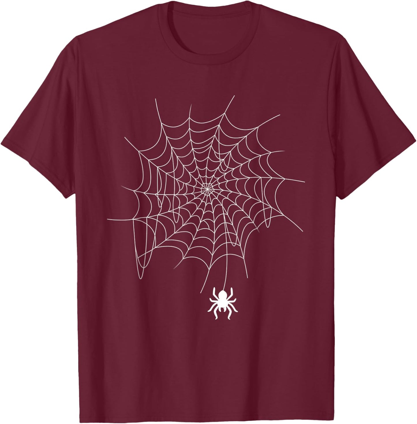 Funny Spider Web Lazy DIY Halloween Costume Men Women Kids T-Shirt - T-Shirt | Maroon