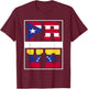 Half Boricua Venezuelan Mixed Heritage Puerto Rico Venezuela T-Shirt - T-Shirt | Maroon
