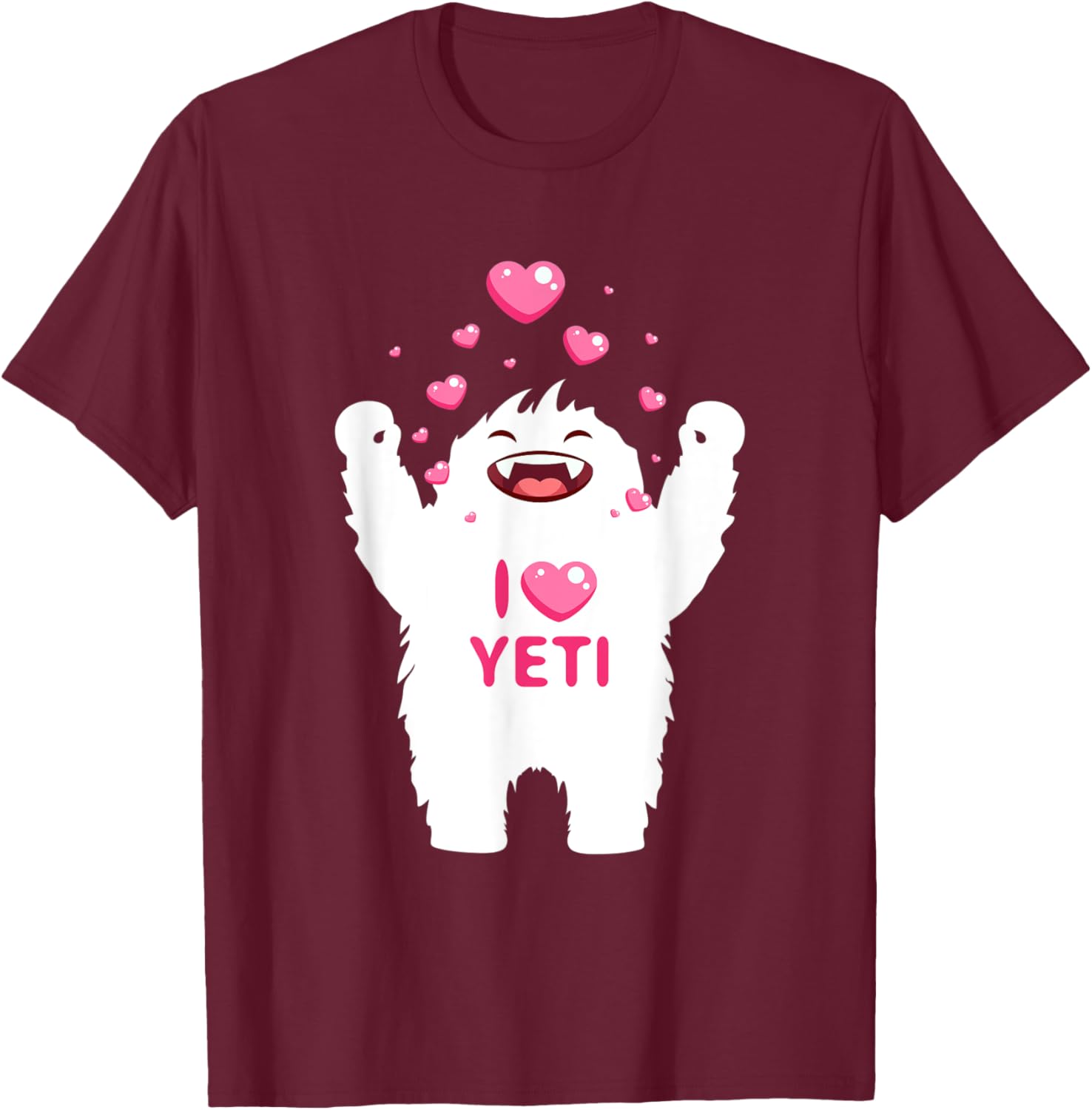 I Heart Yeti Shirt - ALL COLORS Kids Love T-Shirt - T-Shirt | Maroon