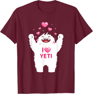 I Heart Yeti Shirt - ALL COLORS Kids Love T-Shirt - T-Shirt | Maroon