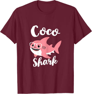 Coco Shark Mother's Day Grandma Funny T-Shirt - T-Shirt | Maroon