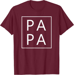 PAPA Father's Day New Grandpa Gift DADA MAMA Family Matching T-Shirt - T-Shirt | Maroon