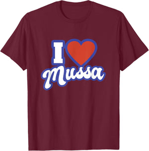 I Love Mussa T-Shirt - T-Shirt | Maroon