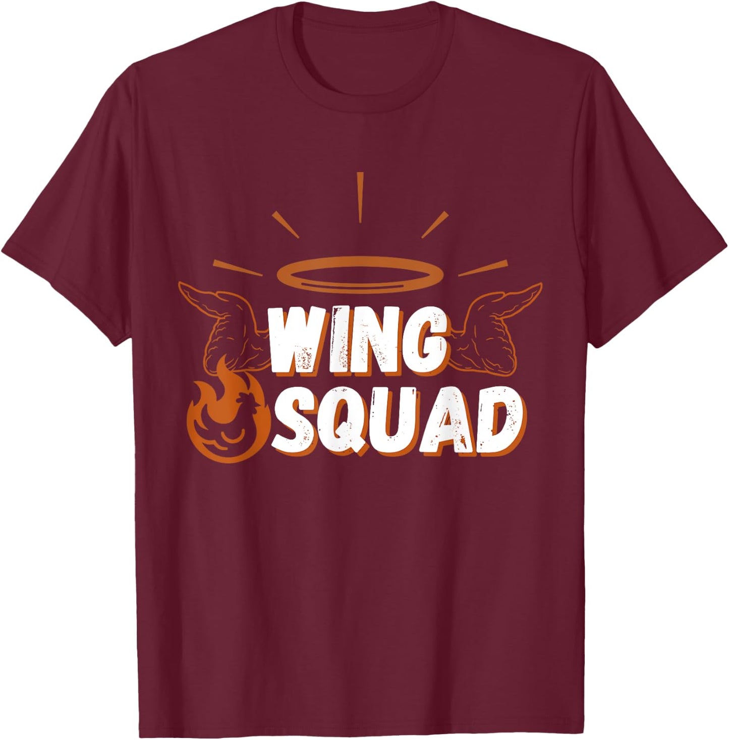 Chicken BBQ Wings Squad Family Party Wing lovers , Small, Black T-Shirt - T-Shirt | Maroon