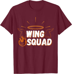 Chicken BBQ Wings Squad Family Party Wing lovers , Small, Black T-Shirt - T-Shirt | Maroon