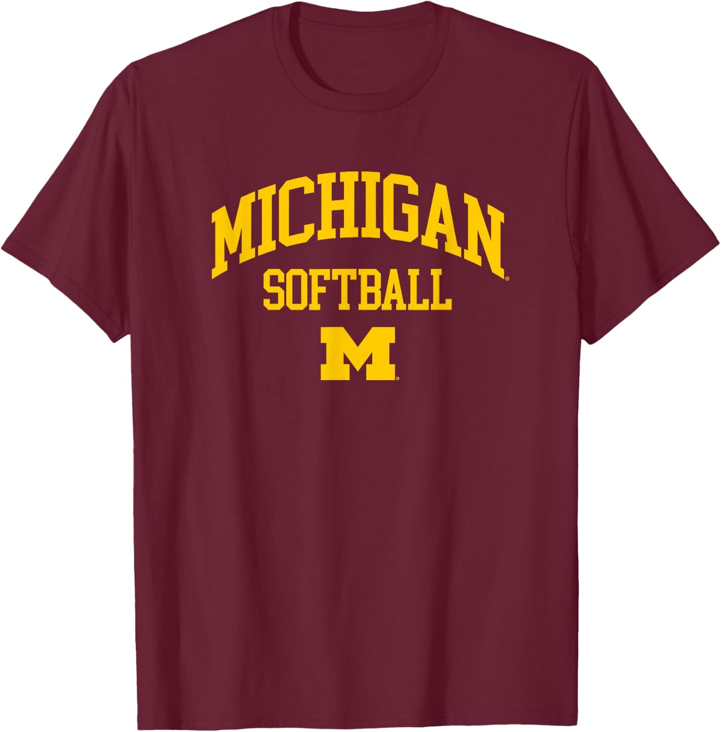 University of Michigan Wolverines U of M Softball T-Shirt - T-Shirt | Maroon