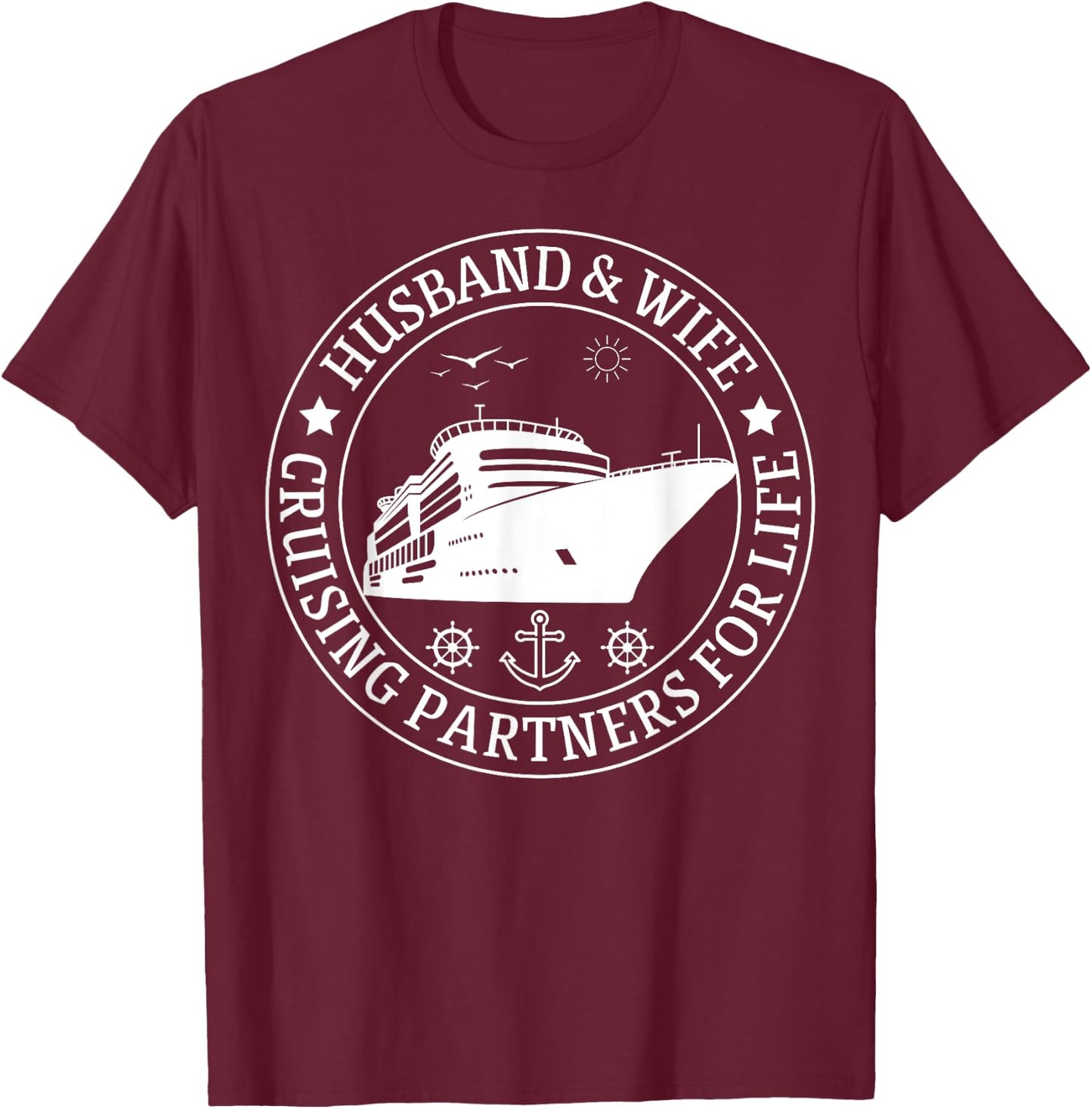 Cruising Husband And Wife Cruise Partners For Life Matching T-Shirt - T-Shirt | Maroon