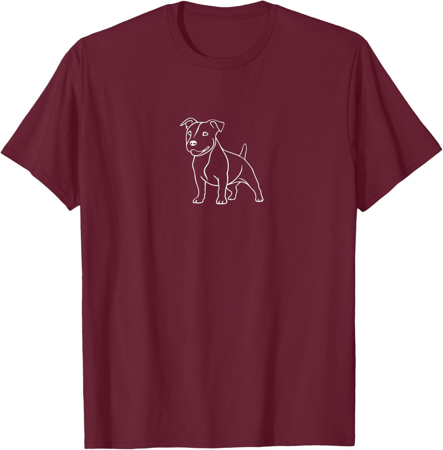 Staffordshire Bull Terrier - Minimalist Dog Breed Lover T-Shirt - T-Shirt | Maroon