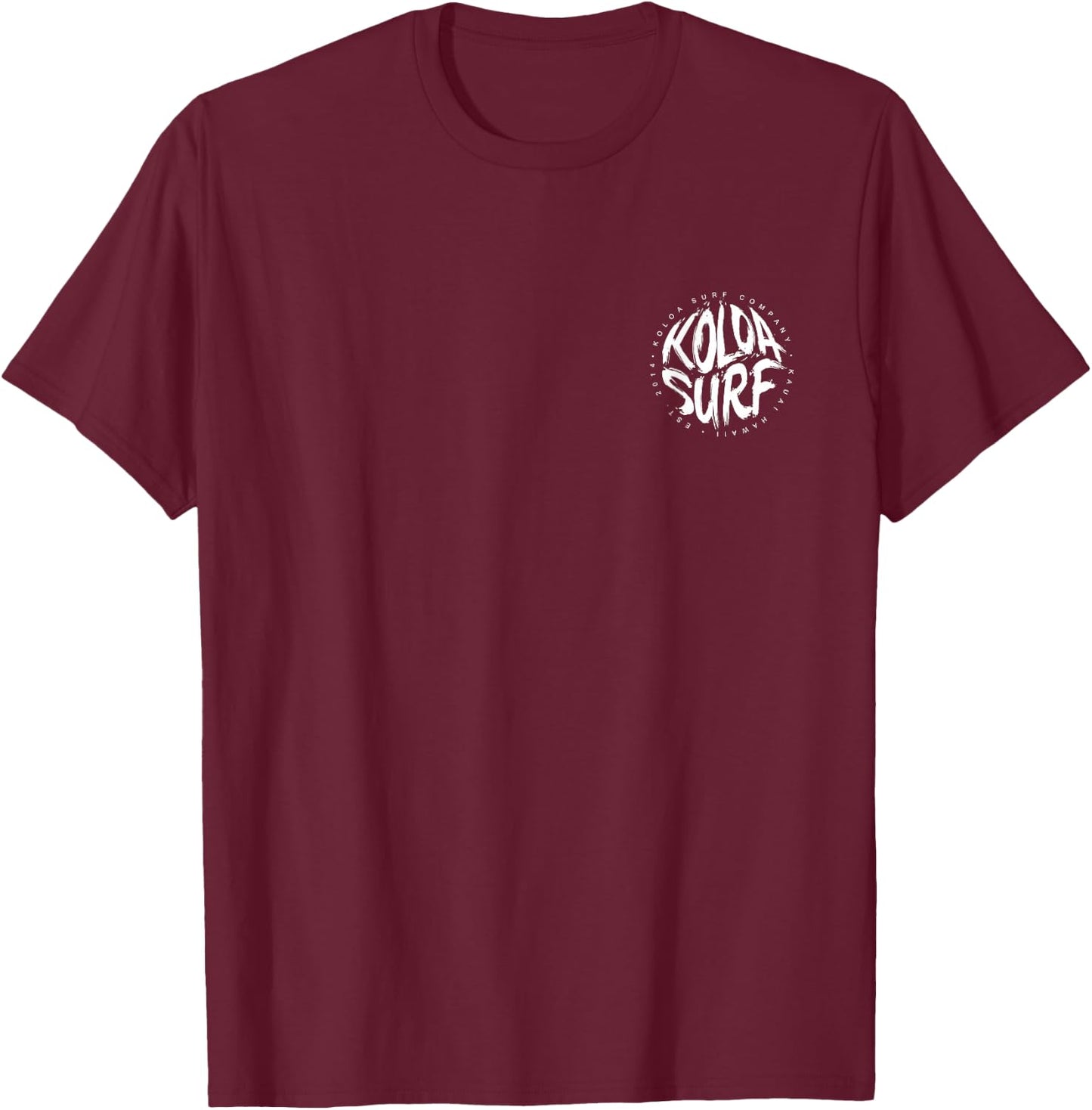 Koloa Surf White Brush Logo Lightweight, Graphic T-Shirt - T-Shirt | Maroon